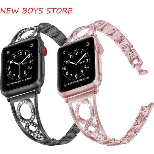Stainless Steel strap for Apple Watch band 44mm 40mm iWatch band 42mm/38mm Women Metal Bracelet Apple watch serie 5 4 3 se 6