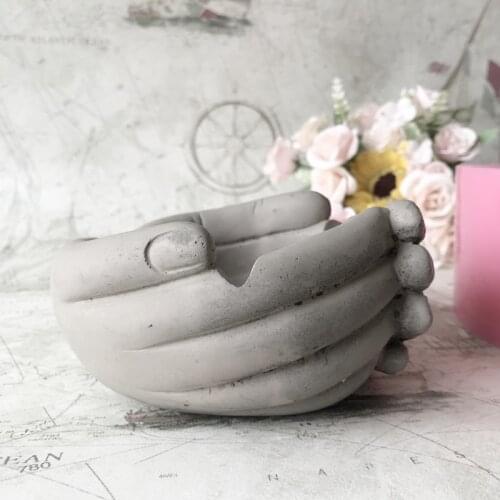 Hand Made Cement Ashtray Molds Concrete Silicone Flower Pot Mould Decorating Resin Craft Clay Tray Making Tools