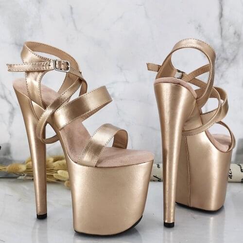 Leecabe 8inches high heel sandals 20cm sexy model shoes pole dance shoes