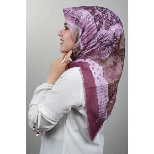 JAWEL PATTERNED LINEN FLAMLI SCARF-DESEN-37-RENK-05