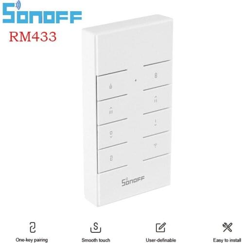 SONOFF RM433 BASE 8 Keys Multipurpose Custom 433 MHz RF Remote Controller Works with RF/Slampher/4CH Pro/TX Series/RF Bridge