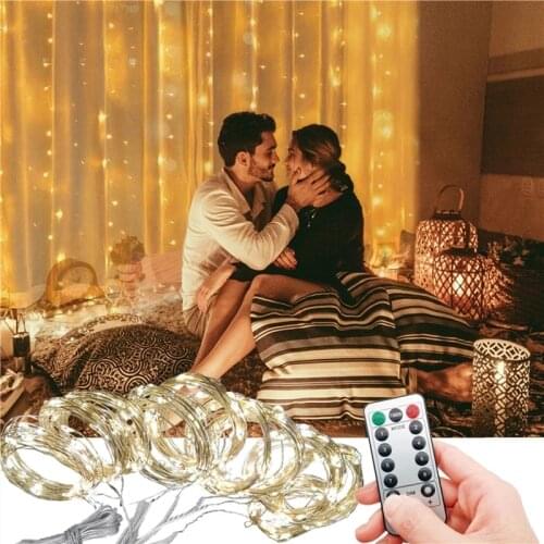 LED String Lights Christmas Decoration Remote Control USB Wedding Garland Curtain 3M Lamp Holiday For Bedroom Bulb Outdoor Fairy