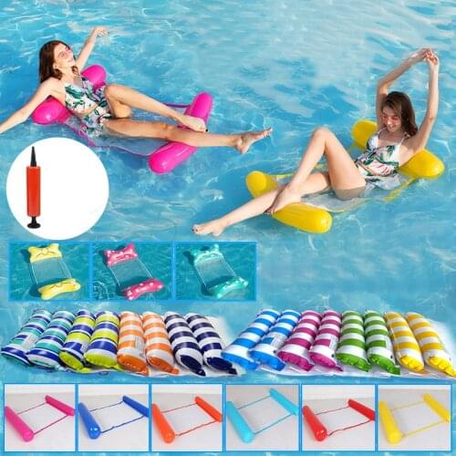 Floating Water Hammock Recliner Inflatable Floating Bed Chair Swimming Mattress Sea Swimming Ring Pool Party Toy