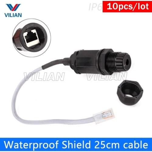 RJ45 waterproof connector M16 Ethernet Interface M20 LAN Network Adapter M22 CAT5E CAT6 M25 shielded panel mount Ap Box 10units