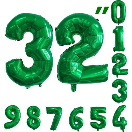 32inch Green Foil Birthday 0-9 Number Balloons Kids Birthday Wedding Party Decoration Baby Shower Wedding Decor Helium Globos