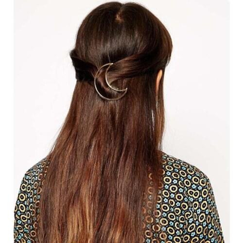 Women Girls Fashion Hairpins Hollow Moon Hair Clip Barrette Wedding Party Hair Accessories