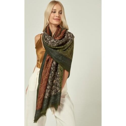 Womens Green Patterned Shawl 2021 Clothing Fashion Stylish Accessories