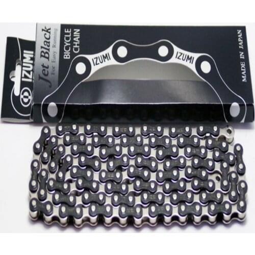 IZUMI JET BLACK Silvery Sprockets Bicycle chain TRACK SINGLE SPEED FIX GEAR Freewheel Mountain Bicycle bike chain Fixed Sprocket