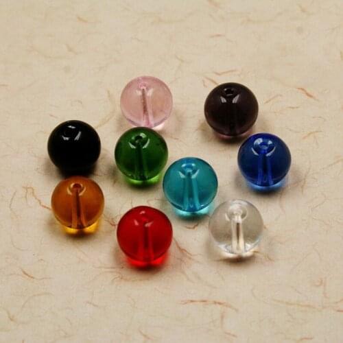 12mm 10pcs Round Glass Beads Crystal Beads Loose Spacer Beads For Jewelry Making Bracelet Necklace DIY Jewelry Accessories
