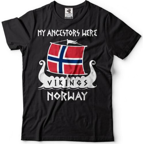 2019 Fashion Hot sale 100% cotton My Ancestors Were Vikings Norway T-shirt Drakkar Vikings Tee Shirt Tee shirt