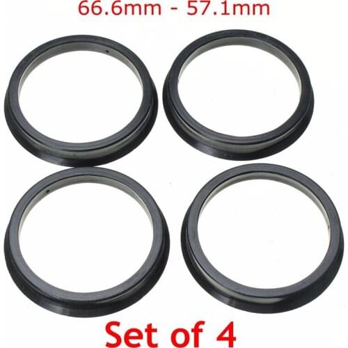 4PCS Car Wheel Bore Center Collar Hub Centric Rings Wheel Hub Rings 66.6-57.1mm For AUDI VW Mercedes