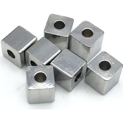 50Pcs Stainless Steel Tiny Square Cube Beads Spacers 5x5mm with 2mm Hole for DIY Jewelry Craft Making