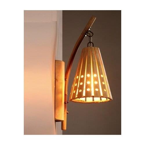 American Loft Bamboo Wall Sconce Vintage Wall Light For Home Decor Antique Industrial LED Wall Lamp Indoor Lighting Luminaire