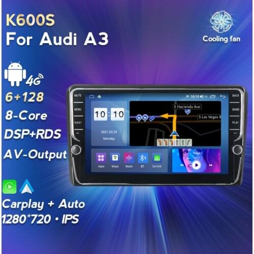 IPS DSP 6GB 2din Android 11 Car Radio DVD Player For Audi A3 8P S3 2003-2012 RS3 Sportback Multimedia Navigation stereo headunit