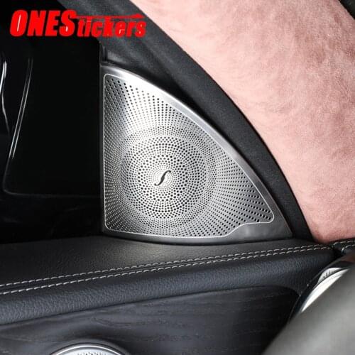 Stainless Steel Car Accessories Audio Speaker Loudspeaker Covers Trim For Mercedes Benz E Class W213 E200L/E260L/E300L 2016-2020
