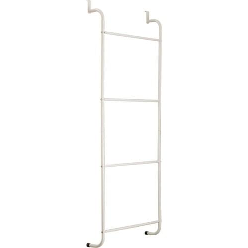 Free Punch Hanging Towel Rack Multifunctional Metal 4 Layers Trapezoidal Door Bathroom White Hanger Home Furniture Storage Shelf