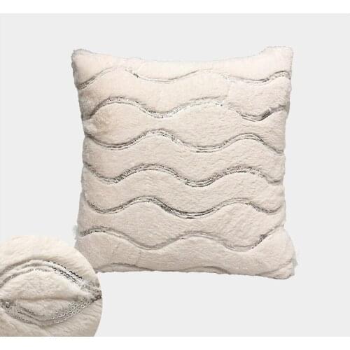 Sequined Wave Plush Pillowcase Warm Home Decorative Cushion Case For Household Seat Chair Sofa Decor Pillow Cases
