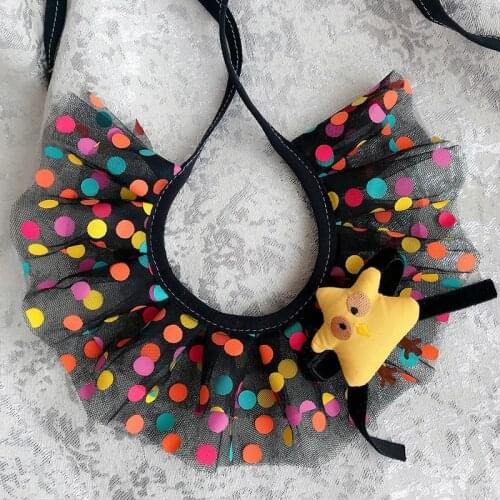 Pet Bibs Cat Kitten Flower Lace Bow Bell Collar String Bib Colorful Necklace Neck Strap Fashion pet neck decor collar
