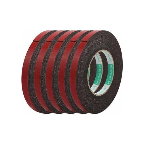 5Pcs 12mm x 1mm Double Sided Self Adhesive Shockproof Sponge Foam Tape 10M Red