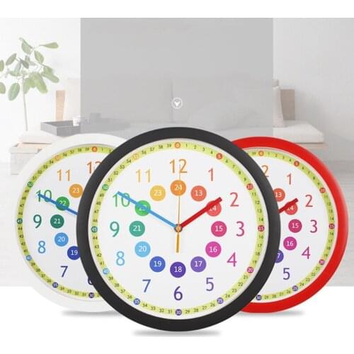 Creative Mute Cartoon Wall Clock Simple Style Digital Wall Clock Nursery Home Living Room Childrens Room Bedroom Decoration