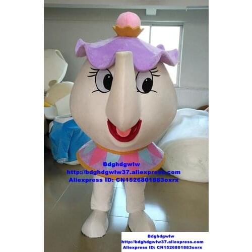 Beauty and the Beast Mrs.Potts Teapot Mug Mascot Costume Adult Cartoon Character Brand Name Promotion Sales Performance zx344