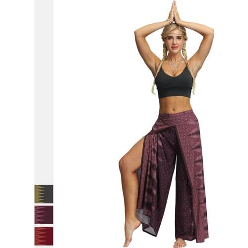 Summer Women Yoga Pants Printed Indian Wide Leg Loose Yoga Trousers Sweatpatns casual jogging workout fitness pant sportswear