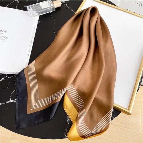 Summer Silk Scarf Square Hairband Women Bandana Cartoon Girl Print Foulard Neck Scarves Shawl Wrap Lady Neckerchief Spring 2021