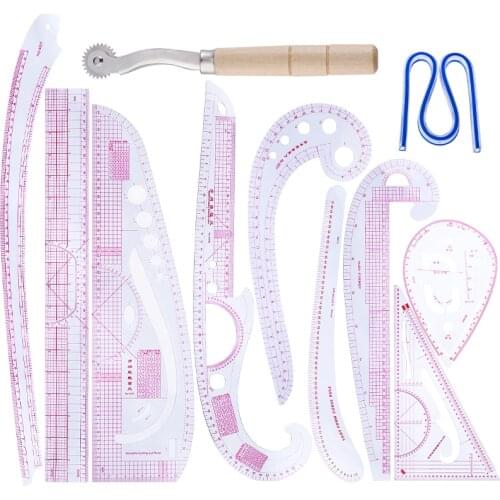 LMDZ 11pcs/set French Curve Sewing Set Sewing Ruler Multi-functional Sewing Tools Drawing Template Cutting Ruler Tools
