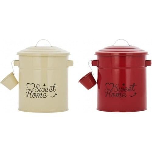 Nilşah 2 Pcs Multi-Purpose Storage Bucket Cream Red