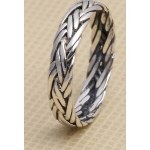 925 STERLING SILVER Mens Women Braided RING jewelry us size 7-10.5 A3393