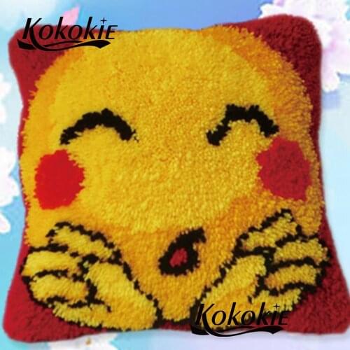 Latch hook rug kit handicraft Crocheting Rug yarn handmade 3d carpet cross stitch Cushion embroidery yarn printed pillow