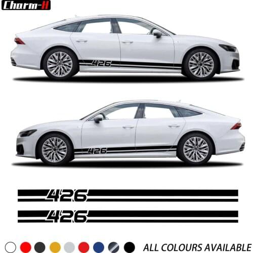 Car Styling Side Skirt Sticker for Audi A3 A5 A7 426 Graphic Racing Stripes Decal Body Decoration Accessories