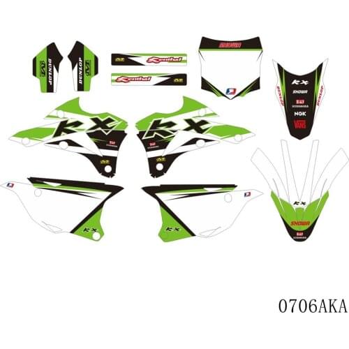 Full Graphics Decals Stickers Motorcycle Background Custom Number 3M For KAWASAKI KX85 KX100 KX 85 100 2014 2015 2016 2017 2018