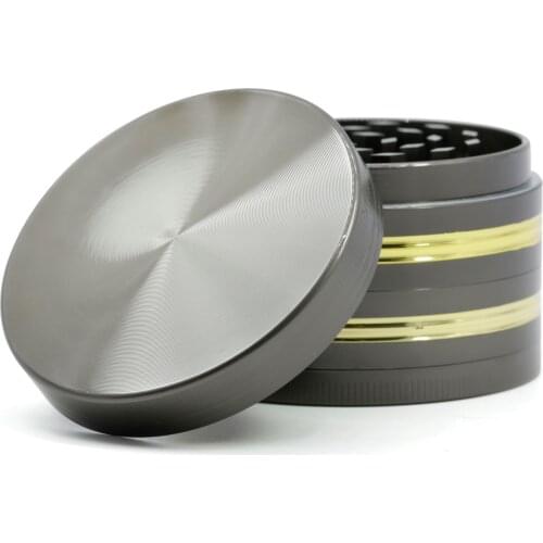 Newest Diameter 63MM 4 Layer Zinc Alloy Black with Golden Circle Tobacco Herb Grinder for Smoke Pipe Hooakh Shisha Wholesale