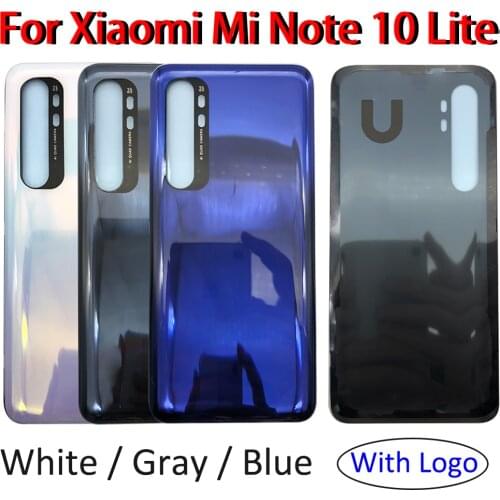 NEW For Xiaomi Mi Note 10 Lite Battery Back Cover Glass Rear Door Replacement Housing With Adhesive For Xiaomi Mi Note10 Lite