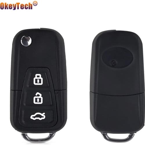 OkeyTech 3 Buttons Flip Folding Car Key Shell for Lifan X60 X50 Replacement Uncut Blade Remote Fob Case Cover Shell Accessories