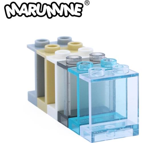 Marumine 4864 Panel 1 x 2 x 2 with Side Supports Hollow Studs DIY Wall Glass Window House Building Blocks Construction Set