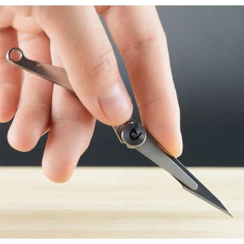 PAVEHAWK 6pcs Blades Portable Titanium Alloy Surgical EDC Outdoor Camping Single Hand Tool Short Mini Folding Key Chains Knife