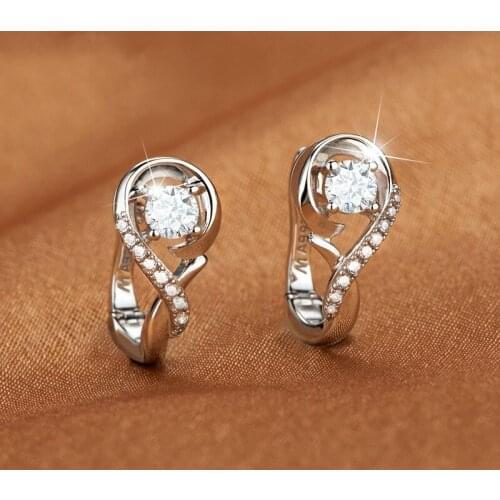 Popular Woman Earrings Jewelry Fashion Infinite Crystal Earrings For Female Jewelry Valentine Day Gifts