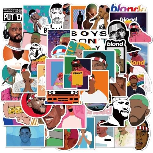 Singer series sticker 50PCS American singer sticker graffiti suitcase laptop sticker stationery sticker diary sticker stickers 7