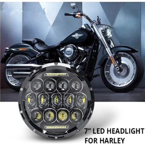 Universal 7" Led Car Motorcycle Headlight H4 Phare Farol Moto Headlamp Head Light for Harley Softail Cafe Racer Chopper Honda