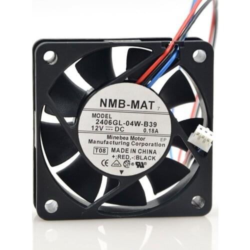FOR NMB/Meibeia 6015 12V 0.18A 2406GL-04W-B39 6cm frequency converter cooling fan