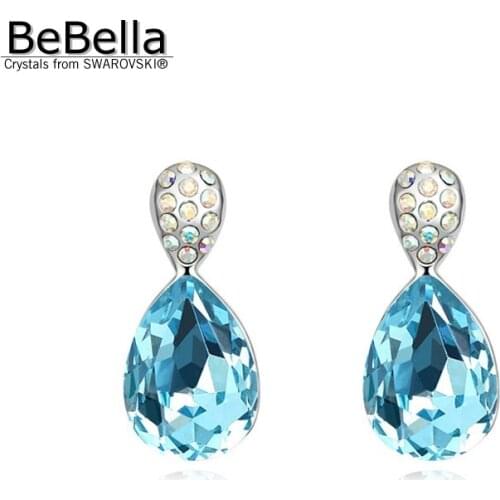 BeBella water drop crystal pendant drop earrings with Crystal from Swarovski fashion jewelry gift for women girl girlfriend