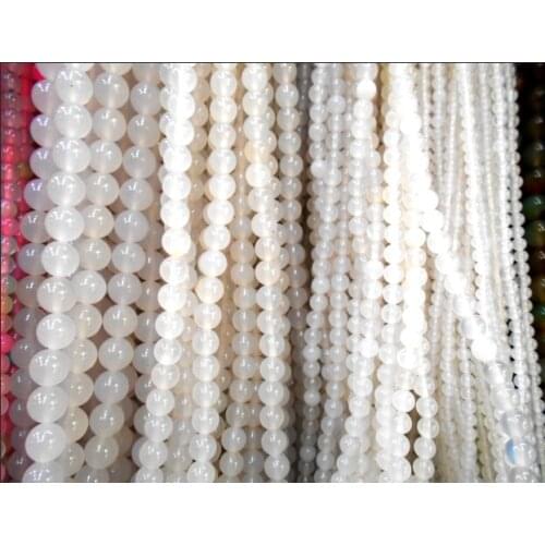 DIY Round Moonstone Natural Stone Bead Jewelry 4--12mm