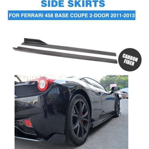 Door Protector Chin Kit Guard Side Skirts Aprons for Ferrari 458 Base 2-Door 2011-2013 Carbon Fibre 2PCS/Set