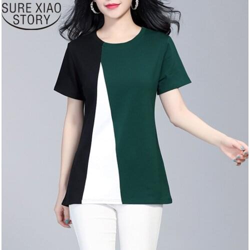 2020 Summer New Spliced Plus Size Women Blouse Short Sleeve Loose Chiffon Blouse Fashion Women Tops and Blouse 4XL Blusa 8724 50