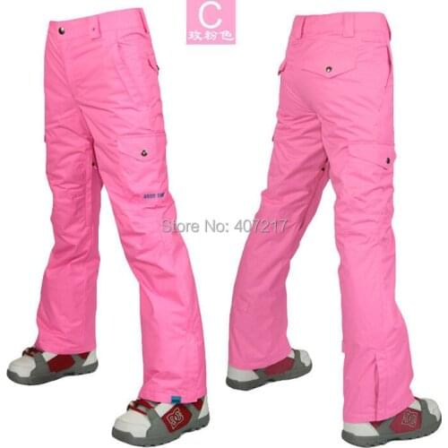 Womens Winter Pink Ski Jupon Female Outdoor Light Blue Snowboarding Hiking Riding Sports Trousers Waterproof 10K