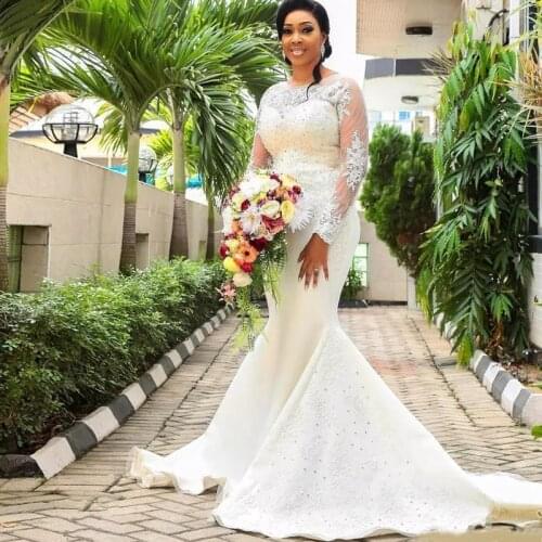 Robe De Mariee Dubai white Wedding Dress Luxury Appliques Lace Wedding Gown Custom Made Dresses Wedding Vestidos De Novia 2021