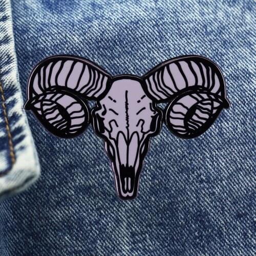 Sacred Ram Skull Brooch Metal Enamel Lapel Badge Collect Denim Jacket Backpack Pin Decoration Given Friends And Fans Gifts