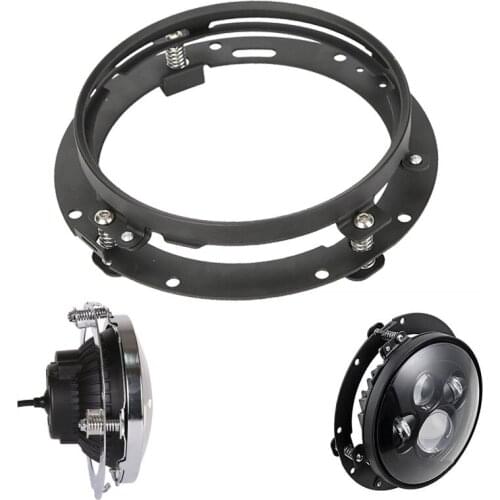 1pc 7 Inch LED Headlights Trim Ring, Black/Chrome Round Mounting Bracket for 7Inch LED Headlights Motorcycle Jeep Wrangler JK TJ